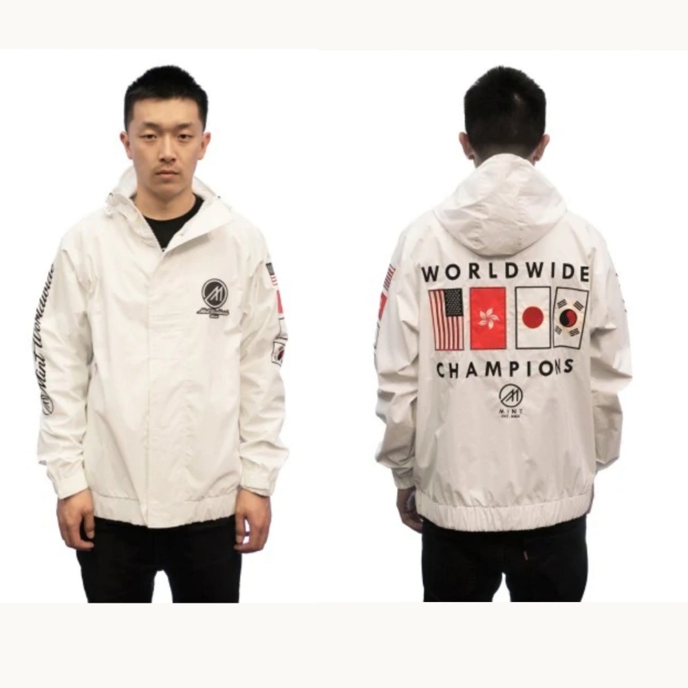 Mint Worldwide white 3m windbreaker jacket
